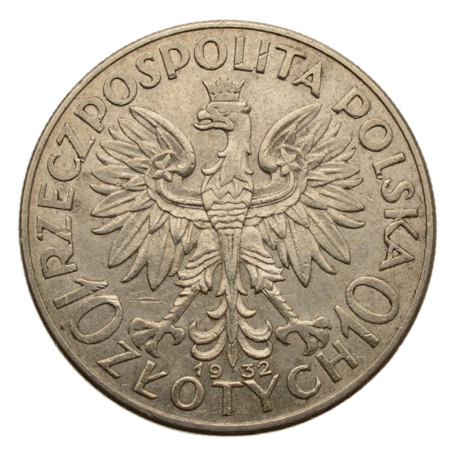 10 złotych 1932 r. - Głowa Kobiety b.z. (17)