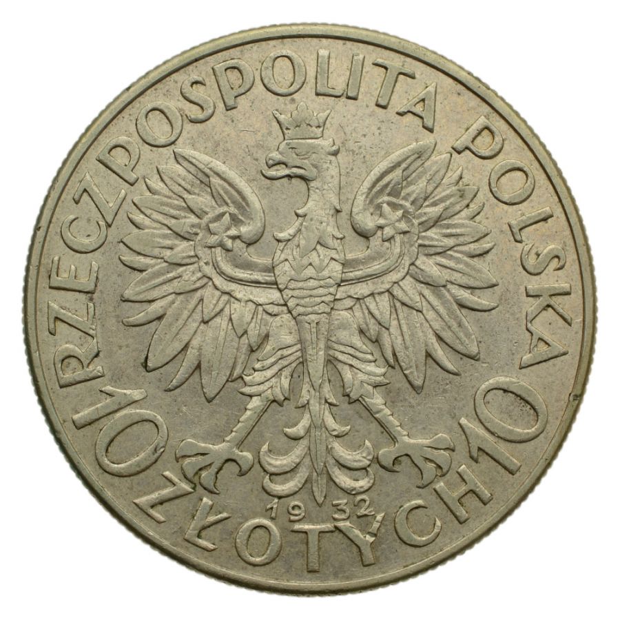 10 złotych 1932 r. - Głowa Kobiety b.z. (2)