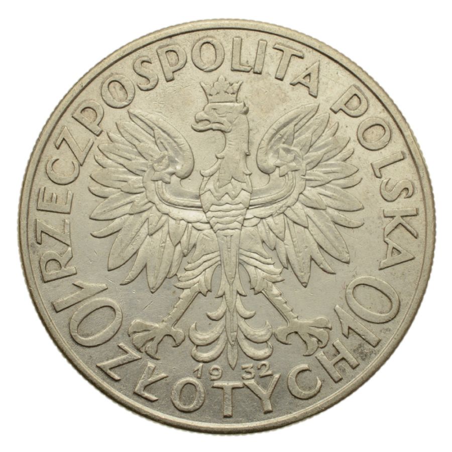 10 złotych 1932 r. - Głowa Kobiety b.z. (8)