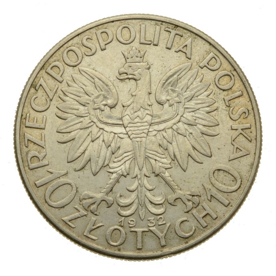 10 złotych 1932 r. - Głowa Kobiety b.z. (9)