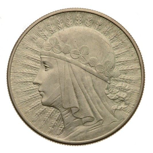 10 złotych 1932 r. - Głowa Kobiety b.z.