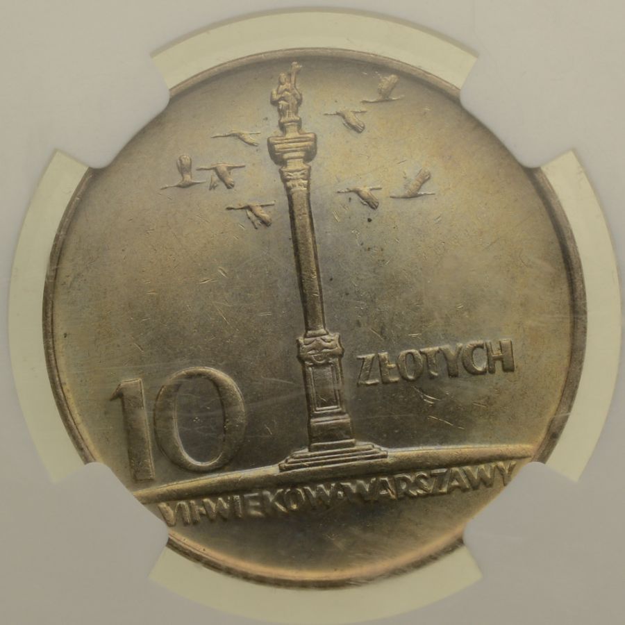 10 złotych 1966 r. - Mała Kolumna - Grading NGC MS64