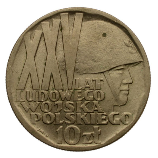 10 złotych 1968 r. - XXV lat Ludowego Wojska Polskiego (M631)