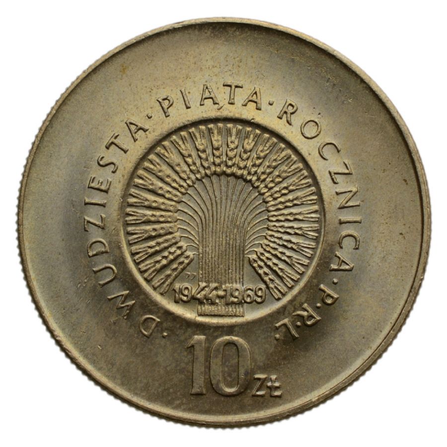 10 złotych 1969 r. - Dwudziesta piąta rocznica PRL (M189)