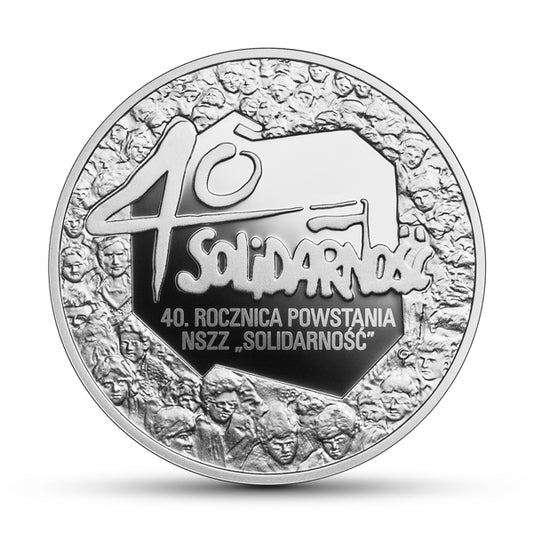 10 złotych - 40. rocznica powstania NSZZ Solidarność