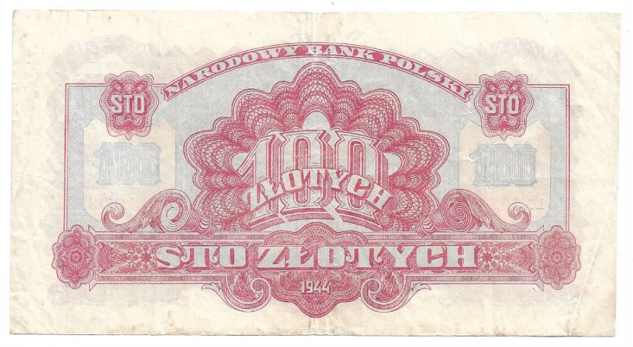 100 złotych 1944 r. - "obowiązkowe" - Seria KC (B100)