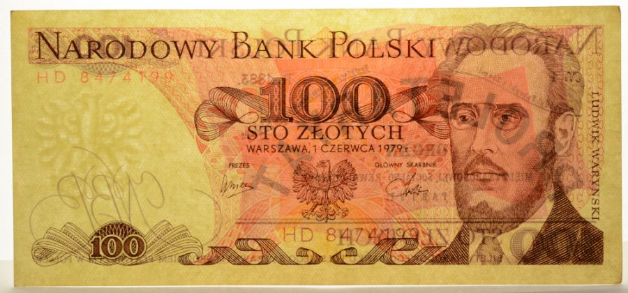 100 złotych 1979 r. - Waryński - Seria HD (B015)