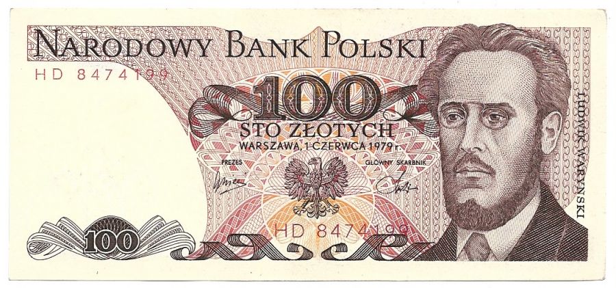 100 złotych 1979 r. - Waryński - Seria HD (B015)