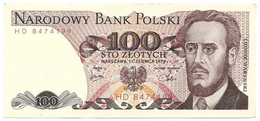 100 złotych 1979 r. - Waryński - Seria HD (B015)