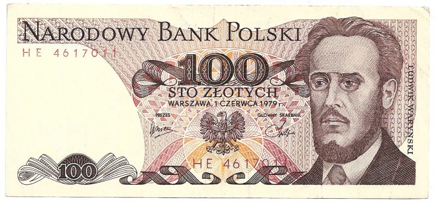 100 złotych 1979 r. - Waryński - Seria HE (B014)