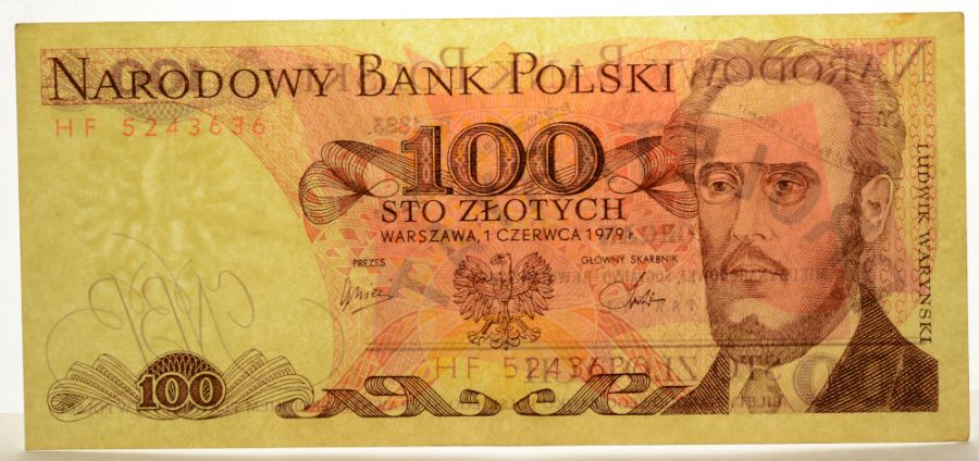 100 złotych 1979 r. - Waryński - Seria HF (B013)