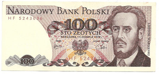 100 złotych 1979 r. - Waryński - Seria HF (B013)