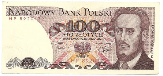 100 złotych 1982 r. - Waryński - Seria HP (B028)