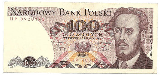 100 złotych 1982 r. - Waryński - Seria HP (B037)