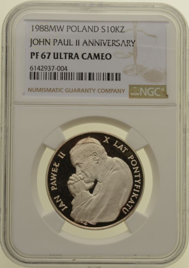 10000 złotych - Jan Paweł II - X lat pontyfikatu - Grading NGC PF67