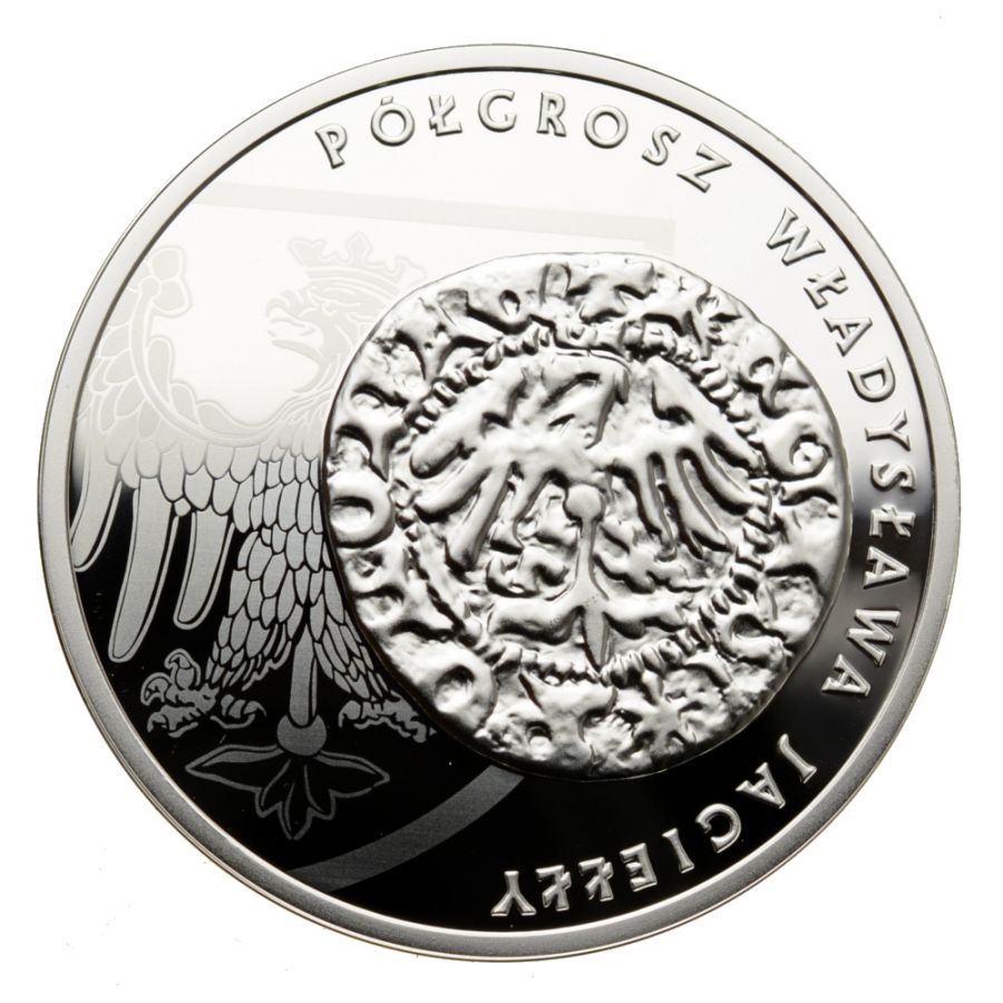 20 złotych - Historia Monety Polskiej - półgrosz Władysława Jagiełły