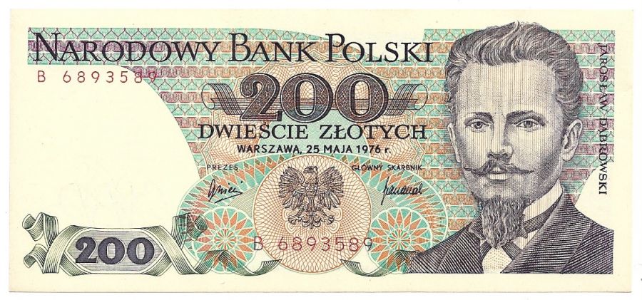 200 złotych 1976 r. - Dąbrowski - Seria B (B005)