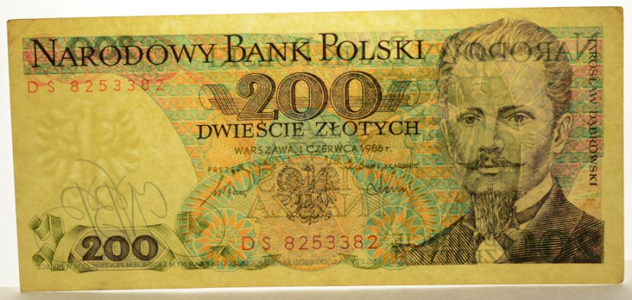 200 złotych 1986 r. - Dąbrowski - Seria DS (B041)