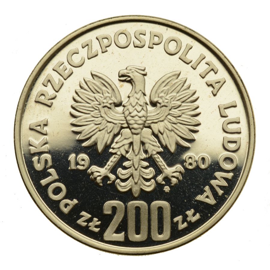 200 złotych - XIII Zimowe Igrzyska Olimpijskie - Lake Placid 1980 (bez znicza)