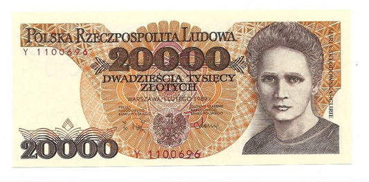 20000 złotych 1989 r. - Maria Skłodowska-Curie - Seria Y (B094)