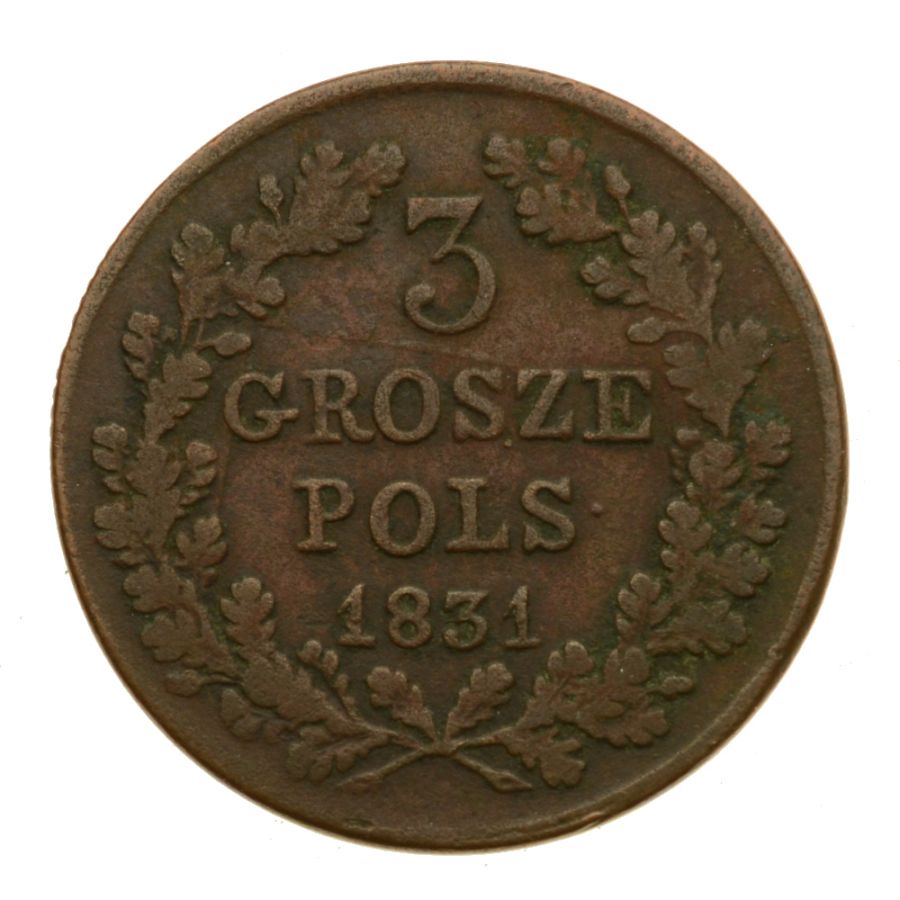 3 grosze 1831 KG - Powstanie Listopadowe - SKRĘTKA