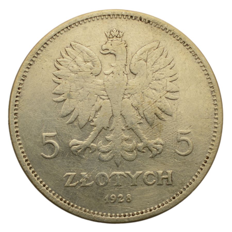 5 złotych 1928 r. - NIKE z.m. (K30)