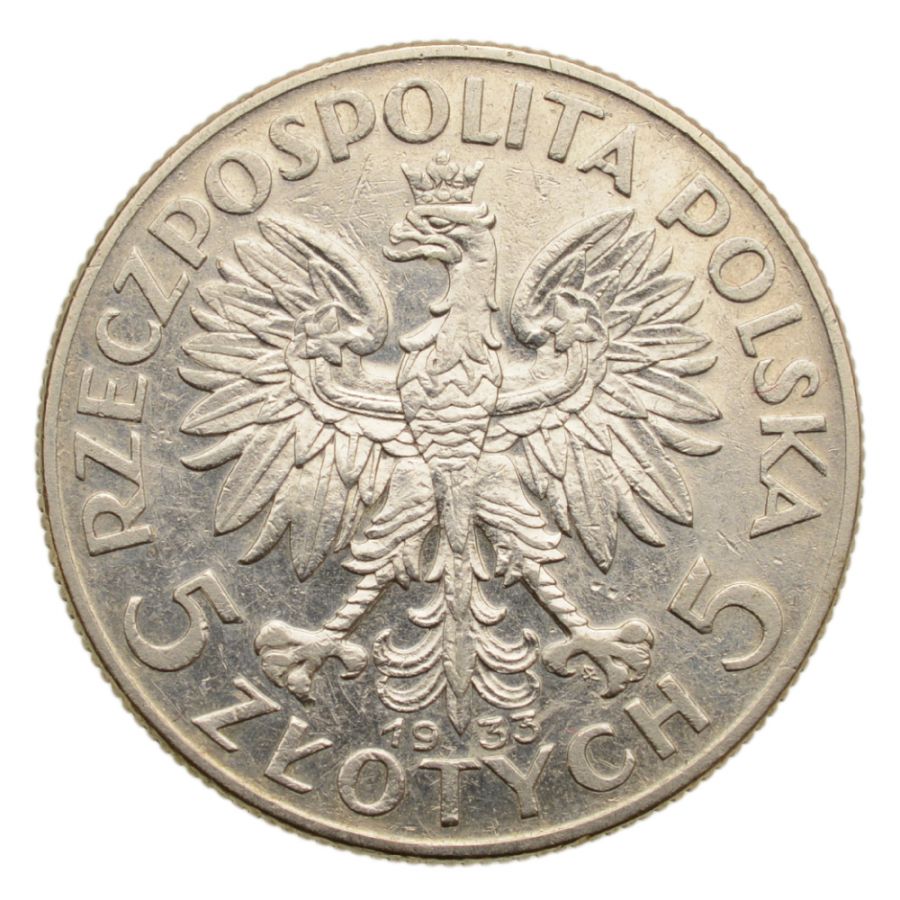 5 złotych 1933 r. - Głowa Kobiety (2)