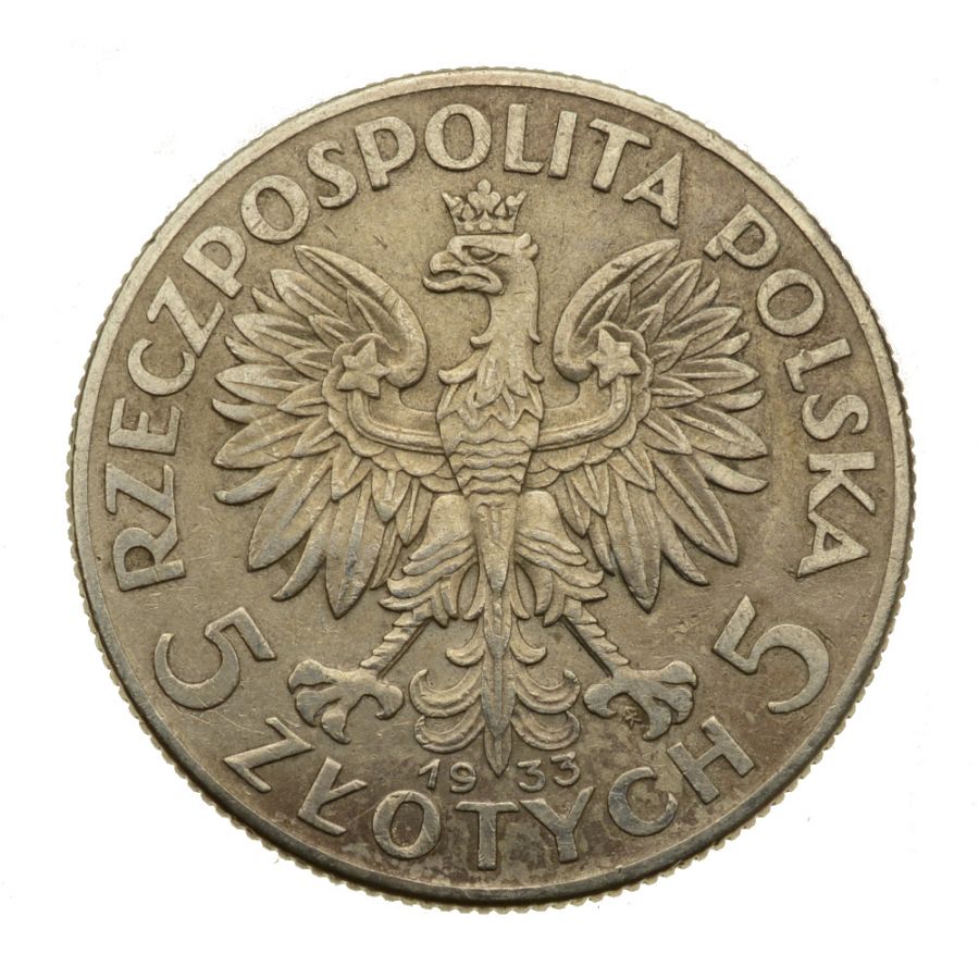 5 złotych 1933 r. - Głowa Kobiety (5)