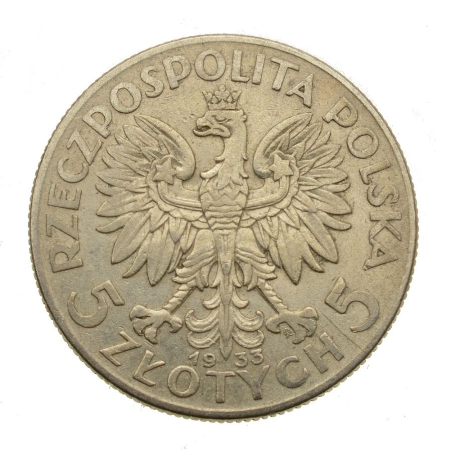 5 złotych 1933 r. - Głowa Kobiety (6)