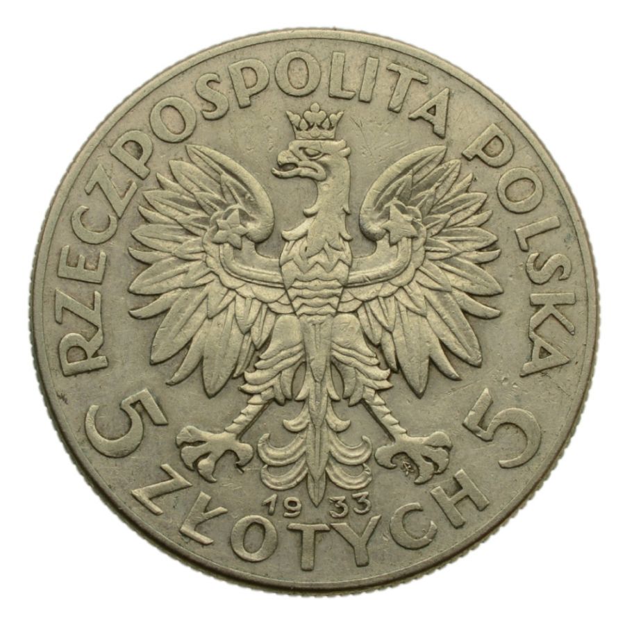 5 złotych 1933 r. - Głowa Kobiety (8)