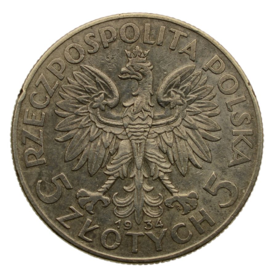 5 złotych 1934 r. - Głowa Kobiety (2)