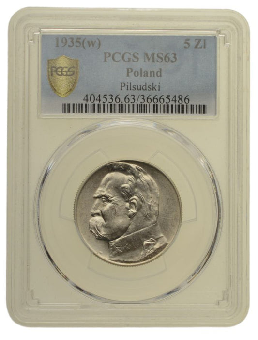 5 złotych 1935 r. - Józef Piłsudski - Grading PCGS MS63 (K03)