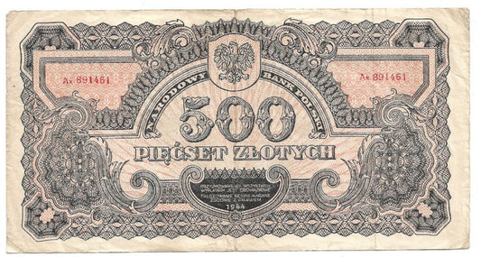 500 złotych 1944 r. "obowiązkowe" - Seria Ax (B115)