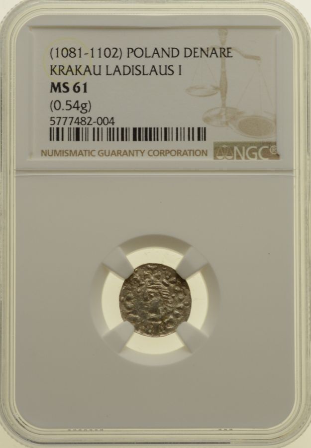 Piastowie - Władysław Herman 1081-1102 - Denar - Grading NGC MS61