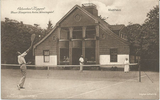 Sopot - Zoppot - Unser Kronprinz beim Tennisspiele - Klubhaus (P402)