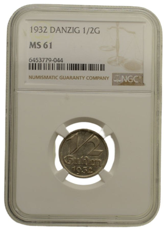 WMG - 1/2 Guldena 1932 r. - Grading NGC MS61