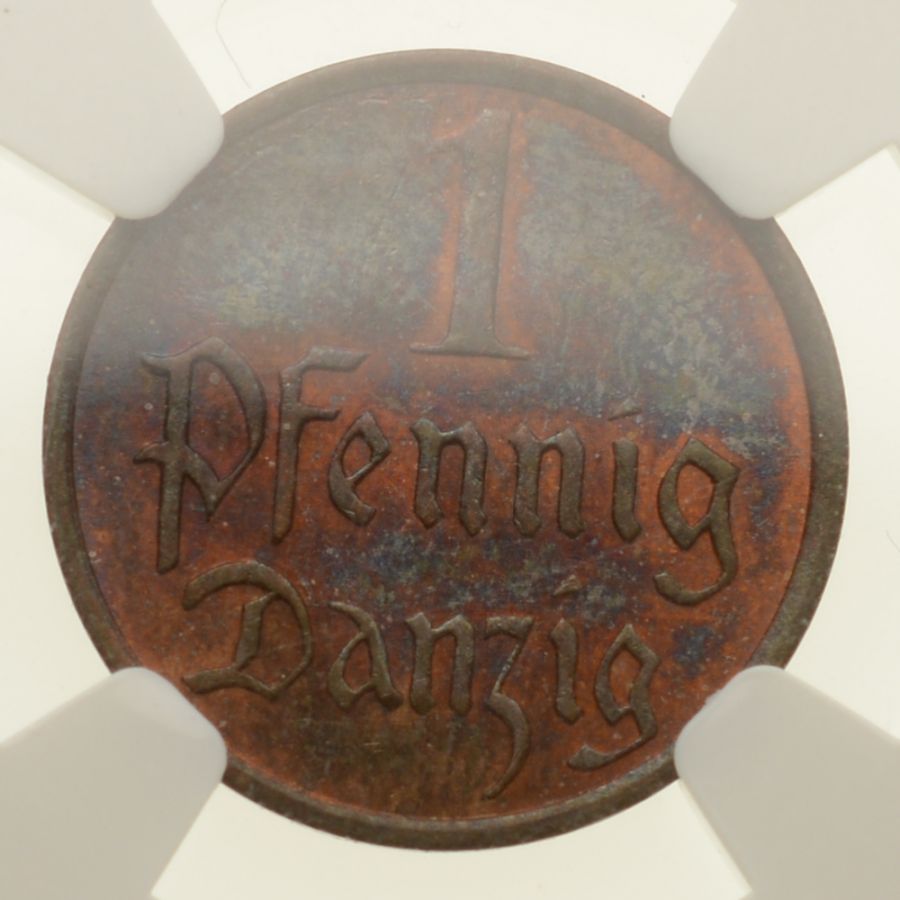 WMG - 1 Fenig 1937 r. - Grading NGC MS62 RB