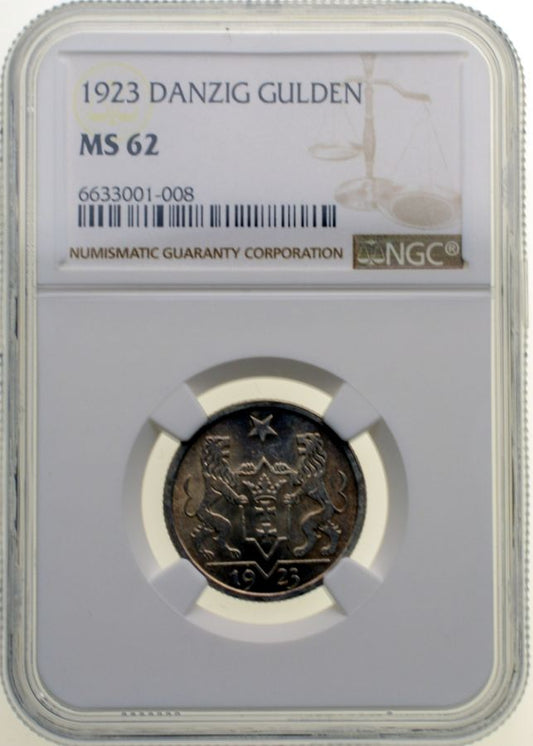 WMG - 1 Gulden 1923 r. - Grading NGC MS62