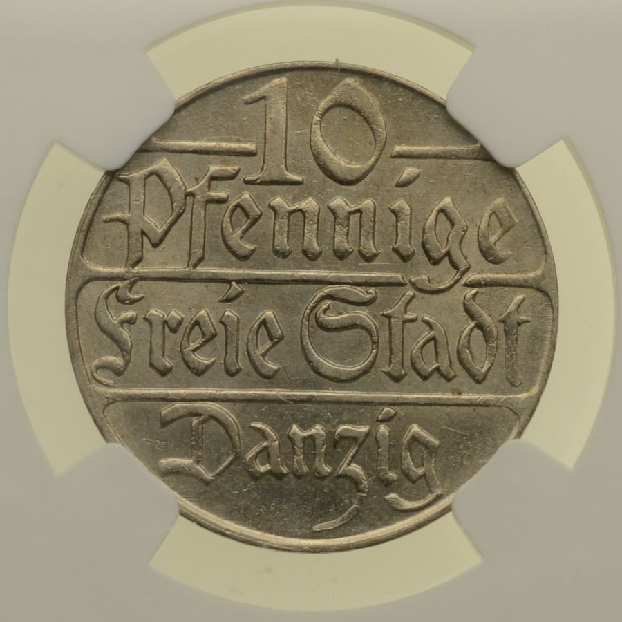 WMG - 10 Fenigów 1923 r. - Grading NGC MS62