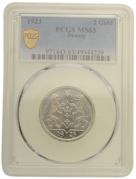 WMG - 2 Guldeny 1923 r. - Grading PCGS MS63