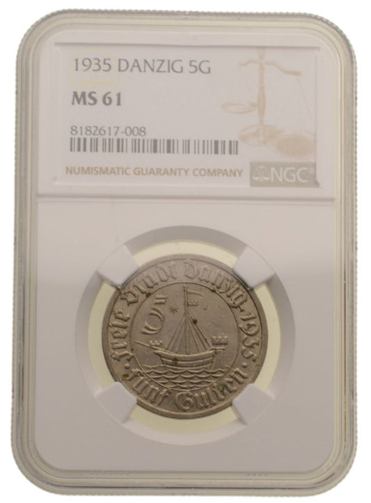 WMG - 5 Guldenów 1935 r. - Koga - Grading NGC MS61 (K26)